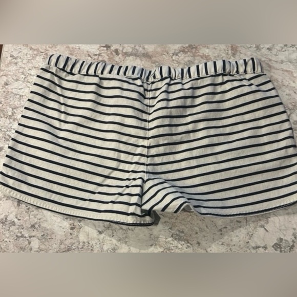 J.CREW Factory Linen Shorts Size Medium Tie Waist Striped Women's Beachy - Picture 5 of 7